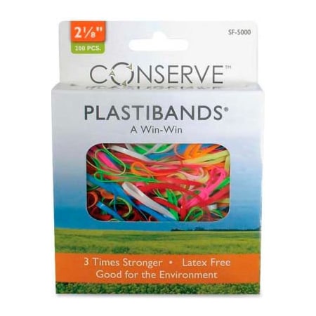 Baumgartens Baumgartens Latex Free Plastibands, 2-1/8" Length, Assorted Colors, 200/Box SF5000